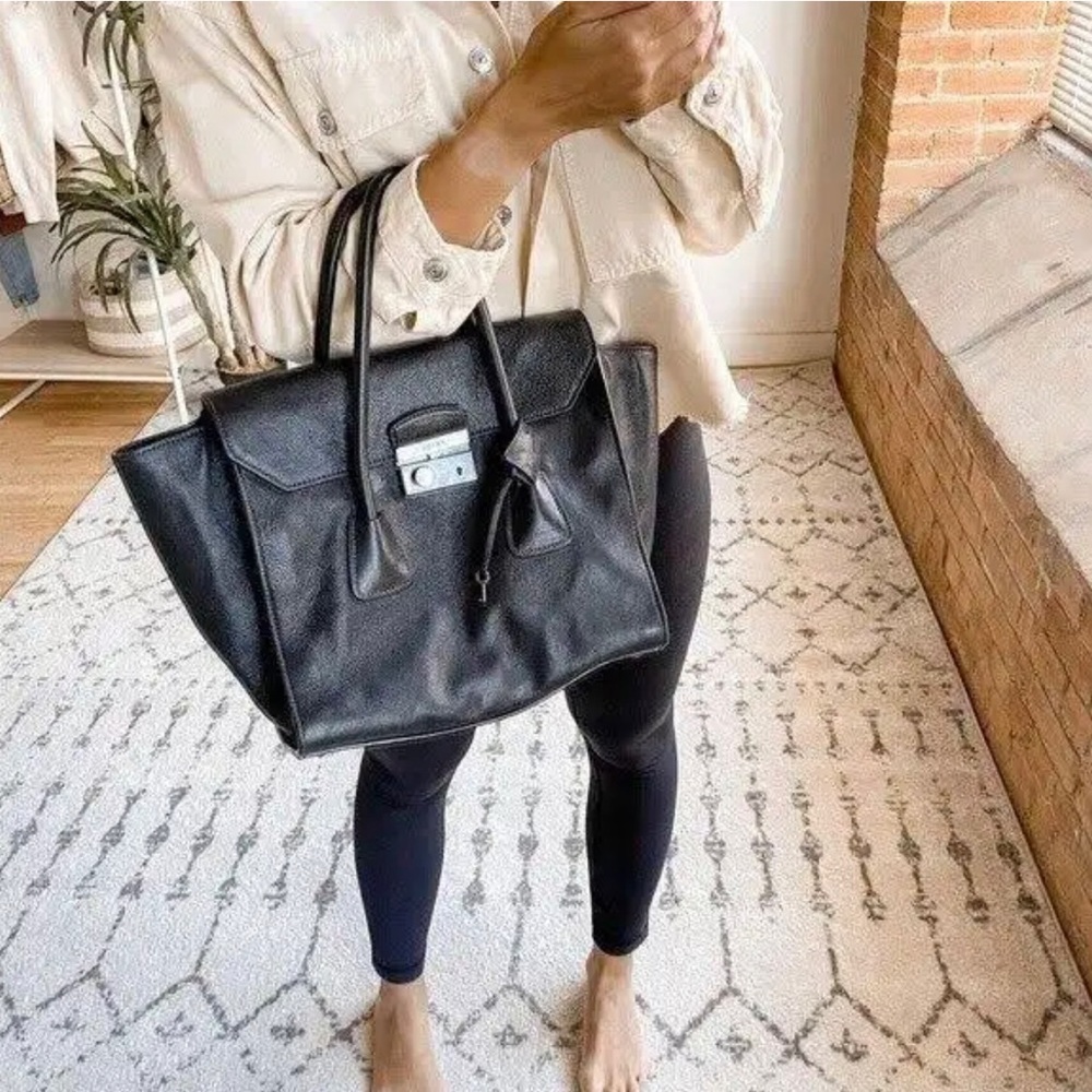 Prada Glace Calf Leather Satchel Bag in Black Nero